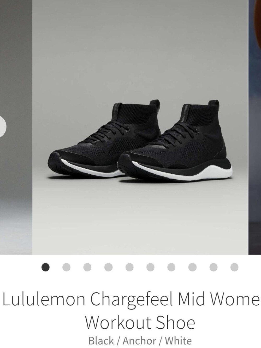 Lululemon Chargefeel Mid Womens Workout Shoe Black Size 8 Excellent Condition
